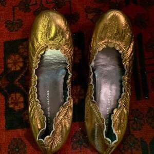 Marc by Marc Jacobs Metallic Gold Ballet Flats